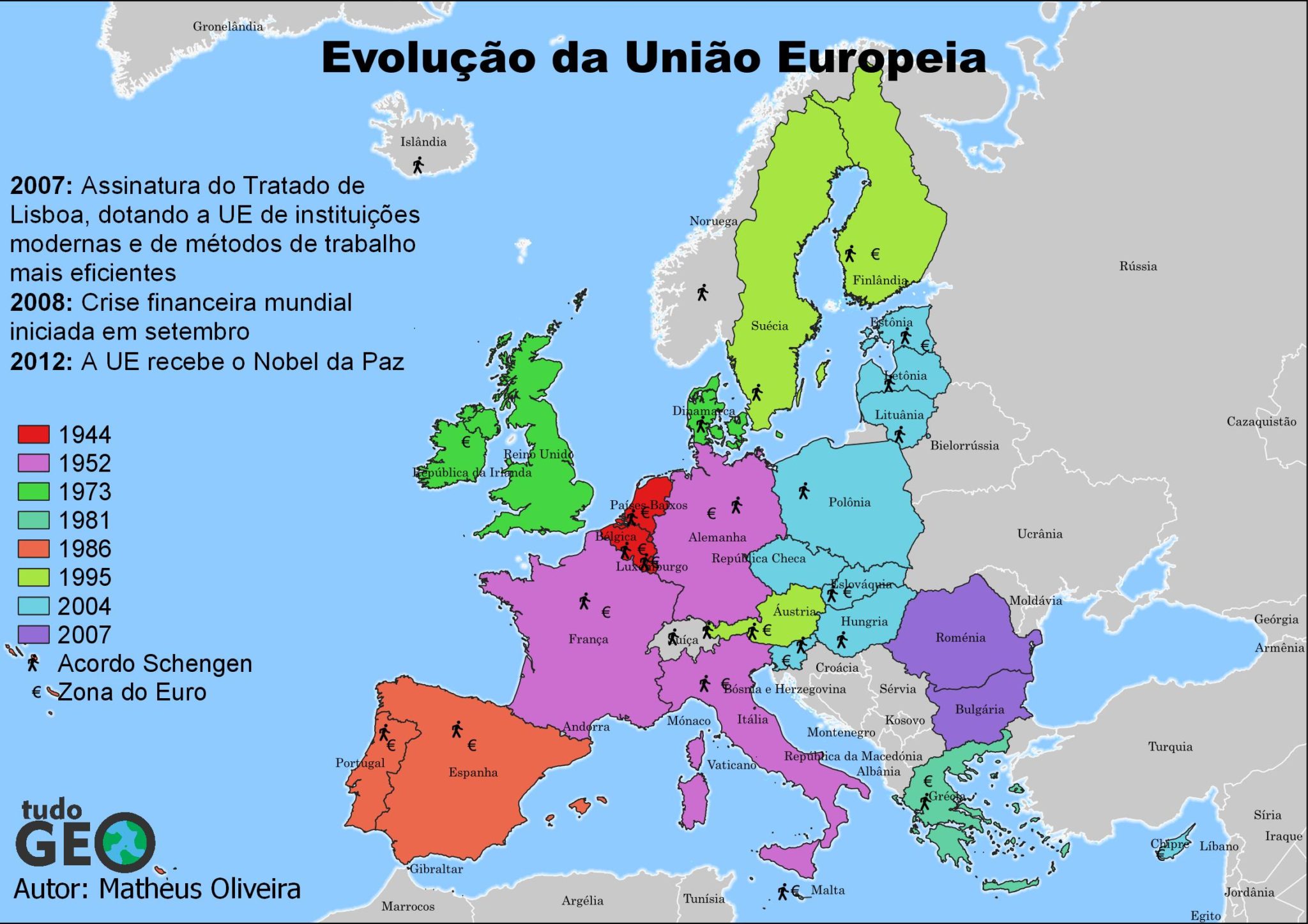 Localização de Portugal dentro da Europa e da União Europeia, 2007.